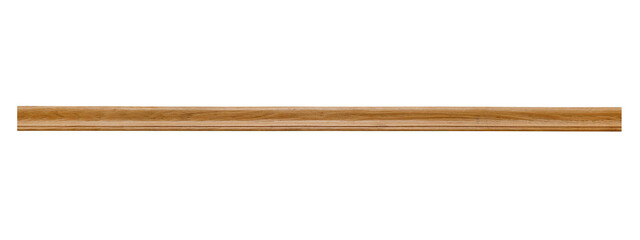 Light brown wood oak baseboard isolated on a transparent background. PNG.