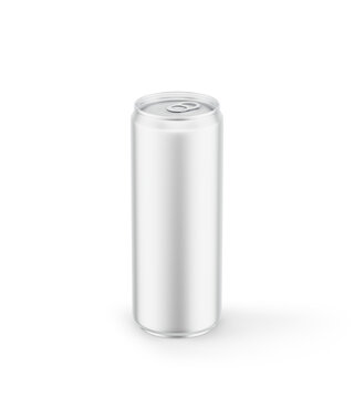 Drink Aluminium Can Soda Sleek 330ml White Blank Matte