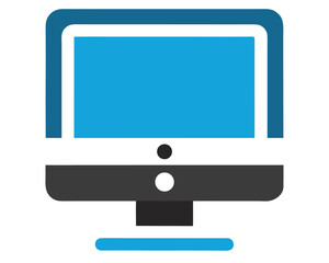 Modern Computer Icon Clean Digital Display Illustration
