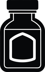 Health supplement bottle vector icon.