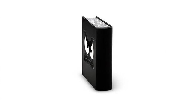Black hardback book isolated