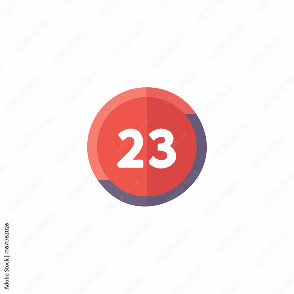 Poster number twenty three in a circle icon button 23 design element badge sign