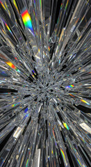 Abstract Burst of Fractured Glass and Light, Creating a Prismatic Effect
