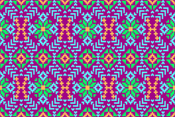seamless geometric pattern
Featuring diamond shapes and colorful motifs in purple, blue, green, and pink, this seamless design is perfect for textile prints, wallpapers, and digital backgrounds. 