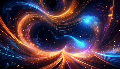 Fototapeta premium an abstract representation of a flower with swirling colors and shapes