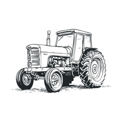 Fototapeta premium Vintage tractor design for agricultural projects and artwork. Halloween vector illustration