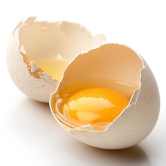 An egg cracked open, revealing glowing golden liquid inside.