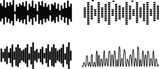 Abstract sound wave background. Waveform pattern for music player, podcast, voise, music app. Audio wave icon. Equalizer template. Vector illustration