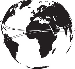 Global travel routes connect continents with dynamic flight paths across the world map
