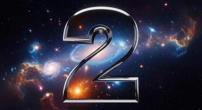 Cosmic number two.  Galaxy within a metallic digit