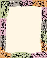 Playful Frame with Scribbles and Pastel Hues