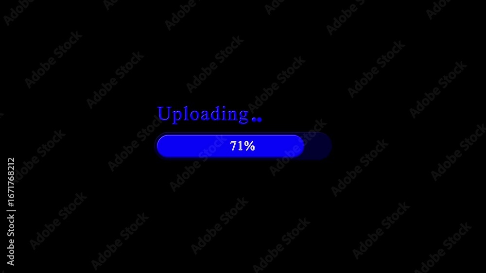 Aufkleber uploading progress bar loading from 0 to 100 percent. video with transparent background.