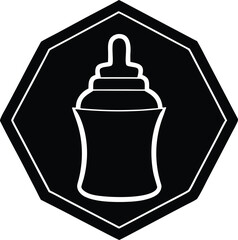 childproof bottle vector icon.