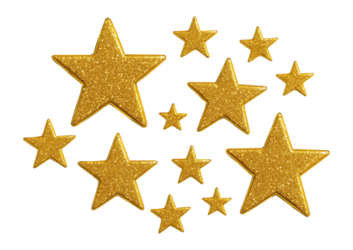 Gold glittery star stickers