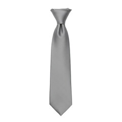 Elegant gray necktie a formal accessory with textured fabric and knot detail, isolated on white background
