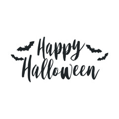 Share a cheerful Halloween message with playful bats. Halloween vector illustration