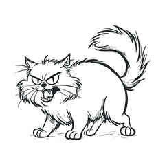 Obraz premium Angry cat illustration for playful designs and creative projects. Halloween vector illustration