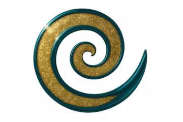 Golden glitter spiraling within teal border, radiating luxurious elegance and shimmering visual appeal for sophisticated graphic design