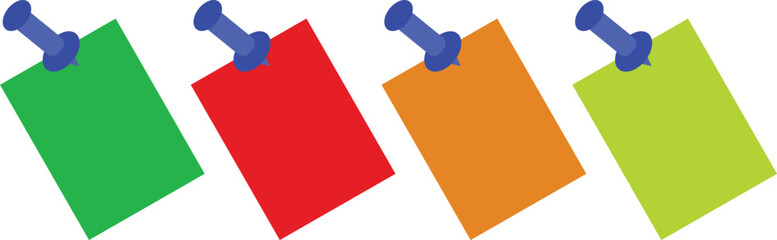 Colored Paper Notes with Push Pins