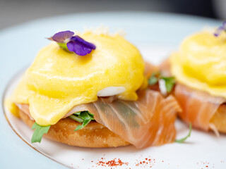 Eggs Benedict on a plate