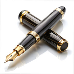 Fototapeta premium luxury fountain pen on white surface