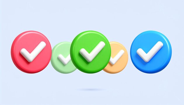 Colorful checkmark buttons