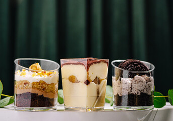Delightful dessert cups featuring layers of flavors and textures