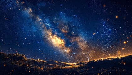 星空銀河が広がる神秘的抽象背景結婚式や美容に映える幻想的素材