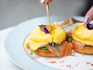 Eggs Benedict on a plate