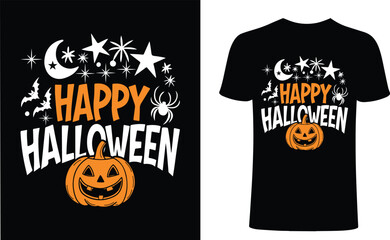 Happy halloween t shirt design,Spooky Holiday Vector Illustration,Happy Halloween Apparel Design