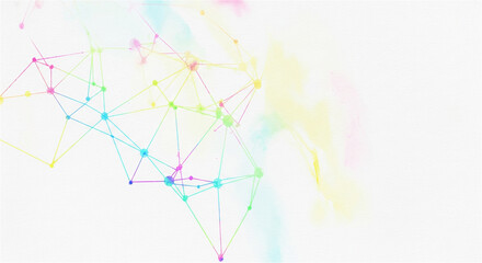 Colorful, textured, abstract watercolor network illustration