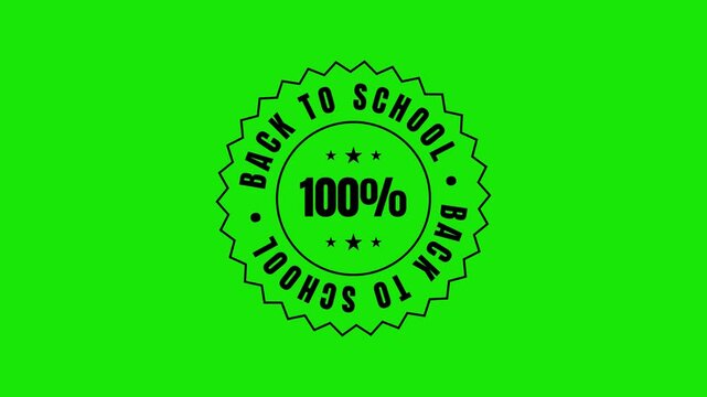 Kickstart Learning with 100 percent Back to School Badge Animation in six Color Variations