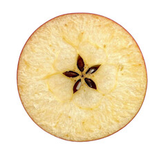 red apple core isolated on transparent background, png