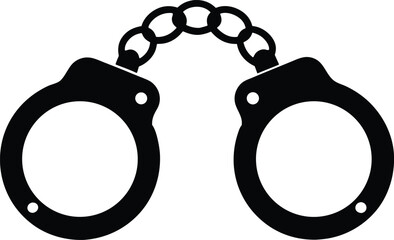 Court handcuffs vector icon.