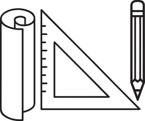pencil and ruler vector illustration