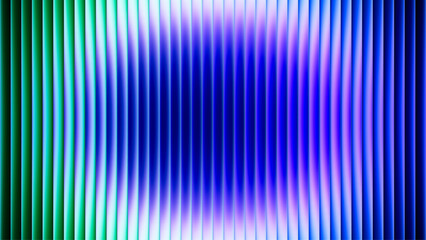 Futuristic neon texture with vibrant shades of blue wavy gradient and bright smooth fluted vertical lines. Bold dynamic design blending smooth tones, radiant neon colors and energy for modern visual