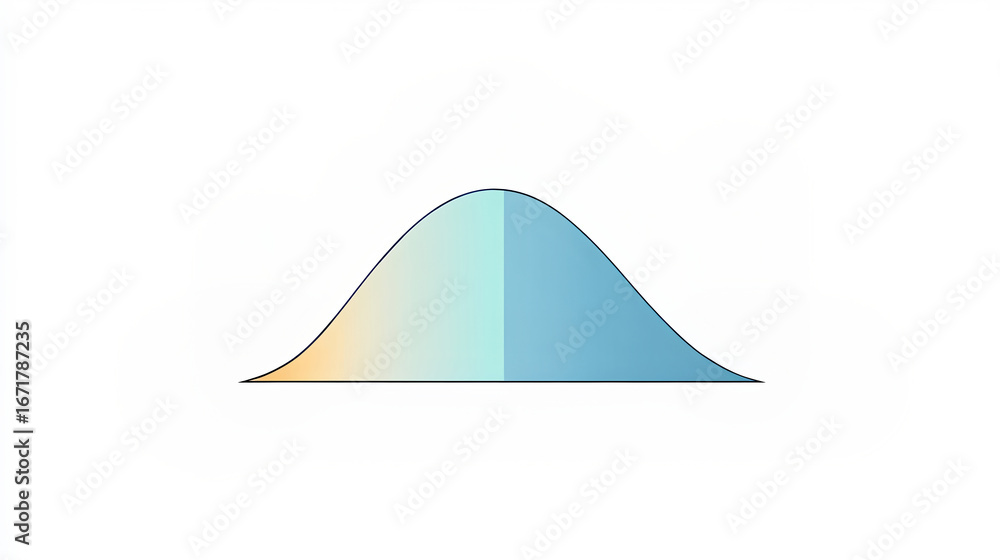 Aufkleber a gradient curve representing a bell-shaped distribution, often used in statistics to illustrate nor