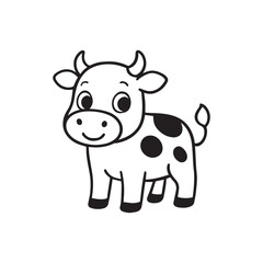 funny cow vector illustration