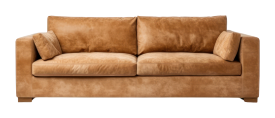 PNG Modern pale brown sofa furniture cushion pillow.