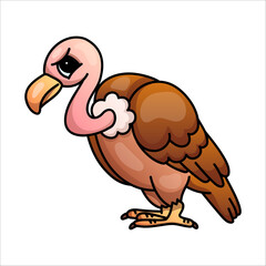 Sad cartoon vulture illustration: expressive bird character with bright colors and unique expressions