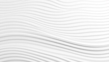 Abstract white background with repeating curved wave stripes, creating a simple textured pattern ideal for wallpaper or backdrop,  surface,  background
