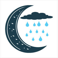 Crescent Moon Bowl Collecting Rainwater Illustration Moon Bowl A crescent shaped vessel collecting rainwater