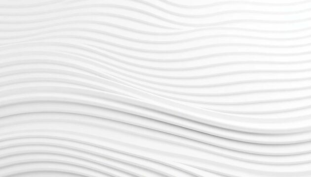 Abstract white background with repeating curved wave stripes, creating a simple textured pattern ideal for wallpaper or backdrop,  surface,  background
