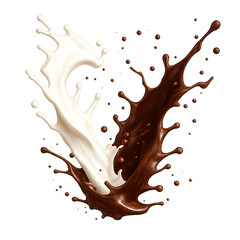 milk chocolate splash on a white transparent background
