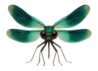 Dragonfly with wide-set eyes and thin wings