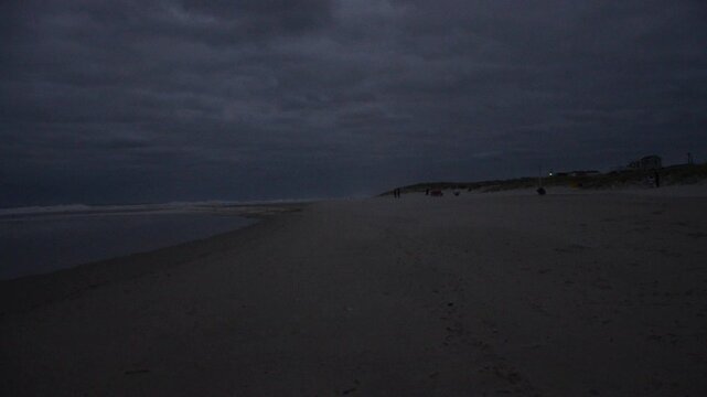Dark skies over Ship Bottom, NJ, beach ahead of Hurricane Erin
