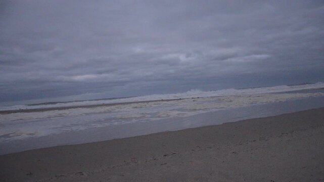 Hurricane Erin waves, view from Ship Bottom, NJ, beach