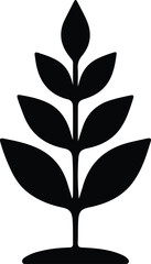 Vector plant silhouette isolated on white background Illustrator