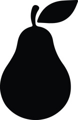 Vector Pear simple healthy fruit illustration black silhouette Illustrator