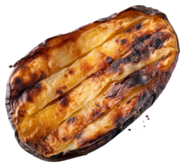 PNG Potato with burnt food white background freshness.